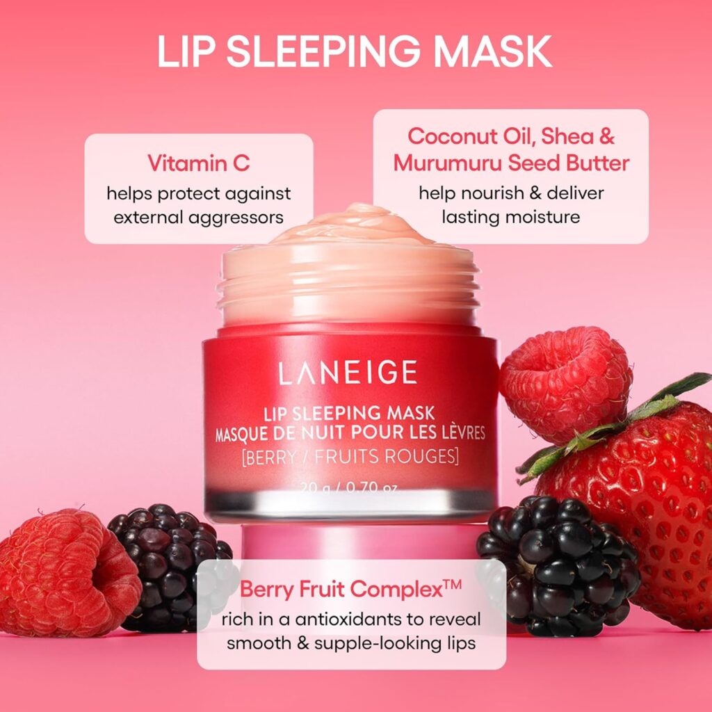 LANEIGE Lip Sleeping Mask: Nourishing Overnight Lip Treatment with Vitamin C, Shea & Murumuru Butter for Hydrating Dry, Flaky Lips LANEIGE Lip Sleeping Mask: Nourishing Overnight Lip Treatment with Vitamin C, Shea & Murumuru Butter for Hydrating Dry, Flaky Lips