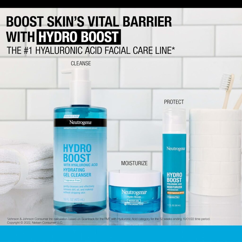 Neutrogena Hydro Boost Fragrance Free Face Wash Hydrating Gel Facial Cleanser with Hyaluronic Acid, Daily Foaming Face Wash & Makeup Remover, 16 fl. oz Neutrogena Hydro Boost Fragrance Free Face Wash Hydrating Gel Facial Cleanser with Hyaluronic Acid, Daily Foaming Face Wash & Makeup Remover, 16 fl. oz