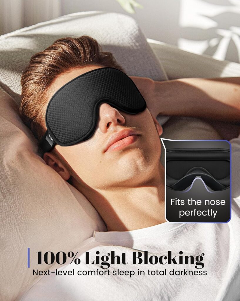 WAOAW Sleep Mask for Men Women: Blackout Eye Masks for Sleep - 3D Breathable Soft Comfortable Eye Mask for Travel - Adjustable Light Blocking Night Masks for Sleeping WAOAW Sleep Mask for Men Women: Blackout Eye Masks for Sleep - 3D Breathable Soft Comfortable Eye Mask for Travel - Adjustable Light Blocking Night Masks for Sleeping