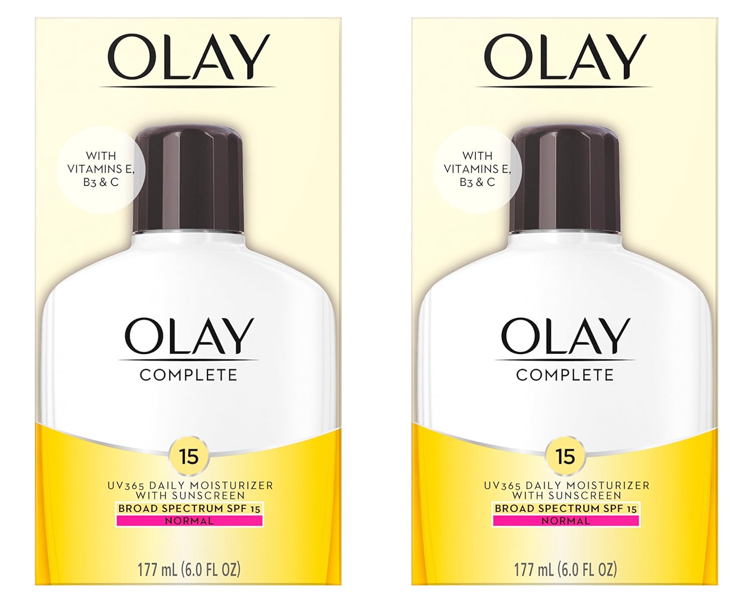 Olay Face Moisturizer with SPF 15, Daily Facial Lotion for Normal Skin, Lightweight Hydrating Broad Spectrum Sun Protection - Vitamin C, E, and Niacinamide - 6 Oz 2 Pack Olay Face Moisturizer with SPF 15, Daily Facial Lotion for Normal Skin, Lightweight Hydrating Broad Spectrum Sun Protection – Vitamin C, E, and Niacinamide – 6 Oz 2 Pack