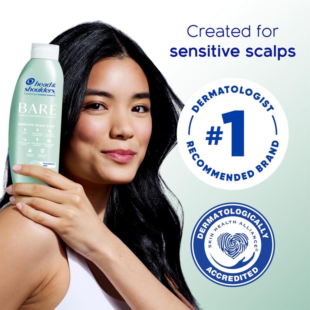 Head & Shoulders BARE Dandruff Shampoo Twin Pack, Fragrance-Free, Sensitive Scalp Care, Sulfate-Free, Silicone-Free, Dye-Free, Eco-Friendly Bottles, Safe for All Hair Types, 13.5 Fl Oz Each (Set of 2) Head & Shoulders BARE Dandruff Shampoo Twin Pack, Fragrance-Free, Sensitive Scalp Care, Sulfate-Free, Silicone-Free, Dye-Free, Eco-Friendly Bottles, Safe for All Hair Types, 13.5 Fl Oz Each (Set of 2)