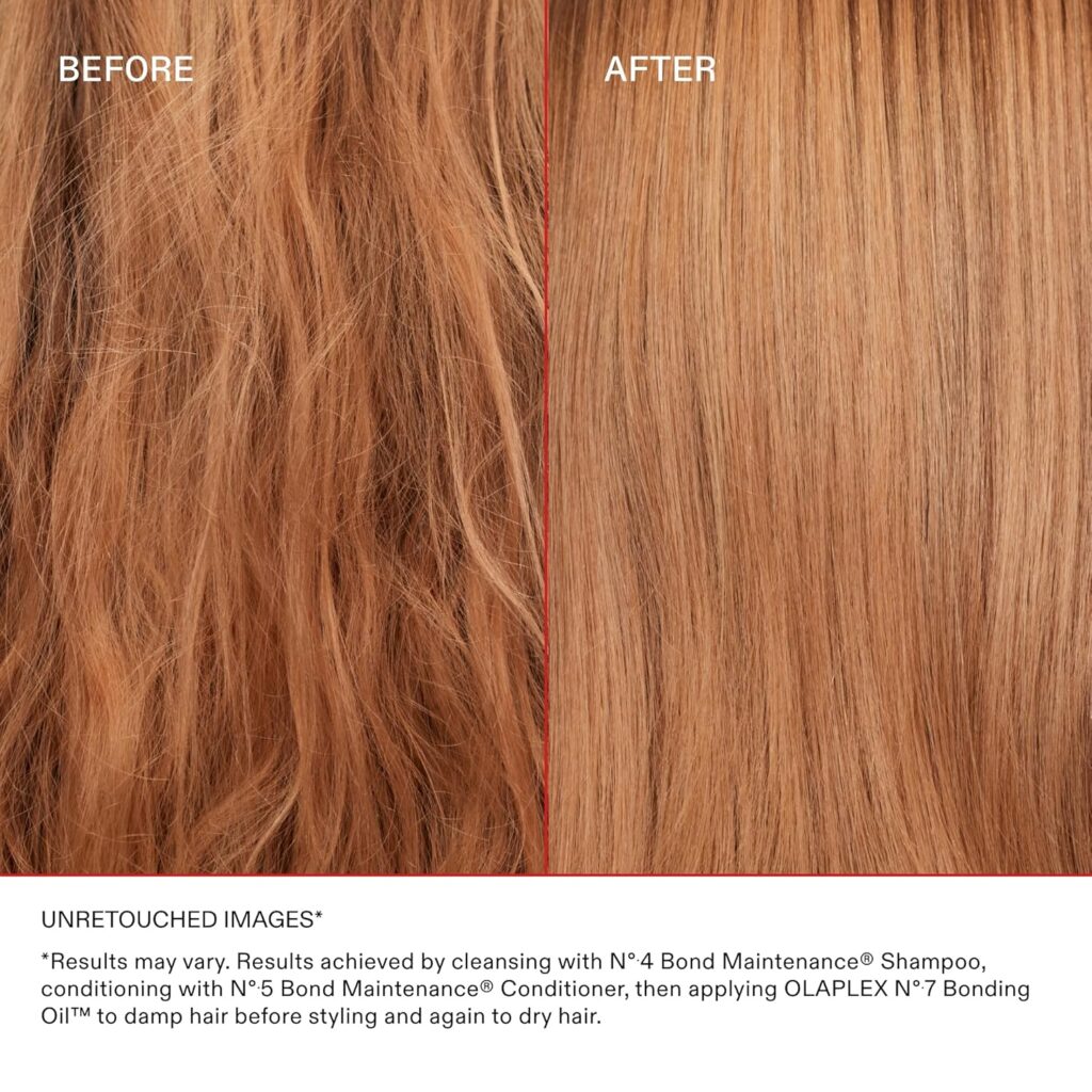 Olaplex No. 7 Bonding Oil, Concentrated High Shine Oil, Heat Protectant, Visibly Smooths & Softens Hair, Added Color Vibrancy, Up to 72 Hour Frizz Control, For All Hair Types, 1 fl oz Olaplex No. 7 Bonding Oil, Concentrated High Shine Oil, Heat Protectant, Visibly Smooths & Softens Hair, Added Color Vibrancy, Up to 72 Hour Frizz Control, For All Hair Types, 1 fl oz