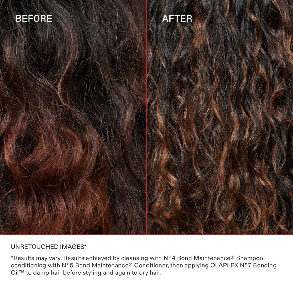Olaplex No. 7 Bonding Oil, Concentrated High Shine Oil, Heat Protectant, Visibly Smooths & Softens Hair, Added Color Vibrancy, Up to 72 Hour Frizz Control, For All Hair Types, 1 fl oz Olaplex No. 7 Bonding Oil, Concentrated High Shine Oil, Heat Protectant, Visibly Smooths & Softens Hair, Added Color Vibrancy, Up to 72 Hour Frizz Control, For All Hair Types, 1 fl oz